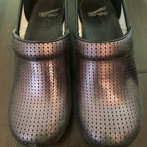 Dansko Professional Purple Sequin Clogs